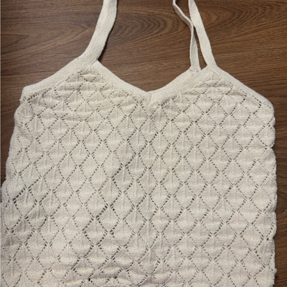 Mango Cream Smocked Camisole Top
